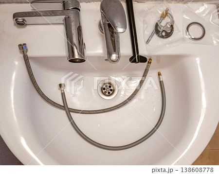 Bathroom Tap with Tools for Repair and Maintenance Bathroom Tap with Tools for Repair and Maintenance 138608778