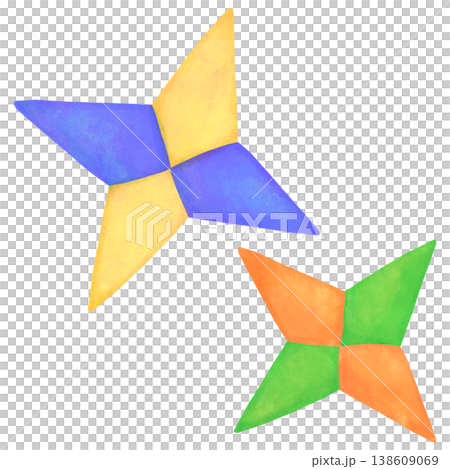 用摺紙製作的手裡劍插圖 138609069