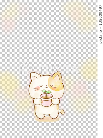 希望と再出発のハンドブック表紙 新しい芽を抱く猫の水彩イラスト背景 自己再生と心の成長を伝えるパンフ 希望と再出発のハンドブック表紙 新しい芽を抱く猫の水彩イラスト背景 自己再生と心の成長を伝えるパンフ 138609497