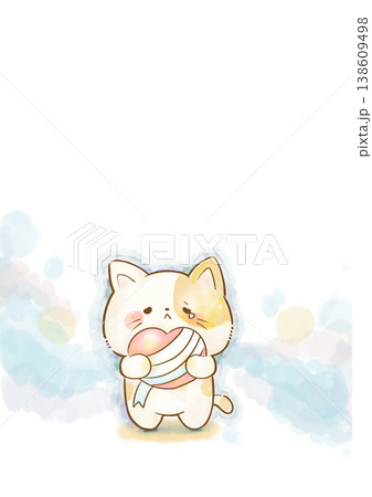 心の傷・トラウマ相談窓口のリーフレット表紙 包帯ハートと涙の猫 グリーフケアと悲しみに寄り添う水彩イ 心の傷・トラウマ相談窓口のリーフレット表紙 包帯ハートと涙の猫 グリーフケアと悲しみに寄り添う水彩イ 138609498