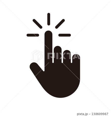 黒色のタップする指のアイコン 138609987