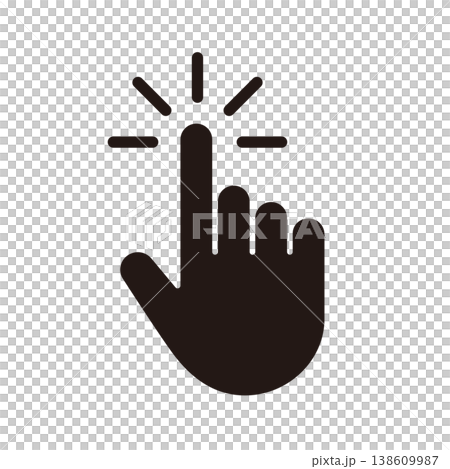 黒色のタップする指のアイコン 138609987