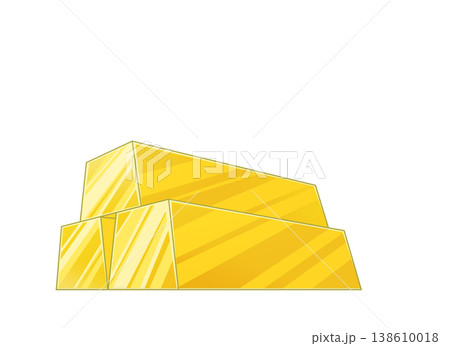 3本の積まれた金塊 138610018