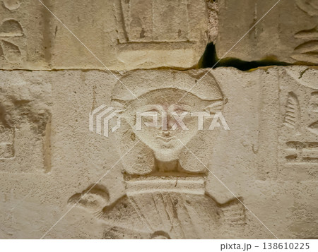 Beautiful bas-reliefs and ancient hieroglyphs from the Dendera Temple Complex, Qena, Egypt Beautiful bas-reliefs and ancient hieroglyphs from the Dendera Temple Complex, Qena, Egypt 138610225