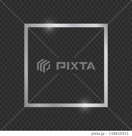 Shiny Silver Square Frame with Reflection 138610351