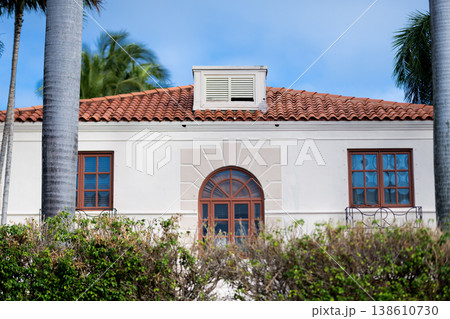 Modern apartment building. Apartment building with entrance. House building in neighborhood. Residential building architecture. Architectural exterior style. Residential house exterior Modern apartment building. Apartment building with entrance. House building in neighborhood. Residential building architecture. Architectural exterior style. Residential house exterior 138610730