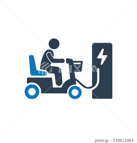 Electric Mobility Scooter Icon Electric Mobility Scooter Icon 138611063