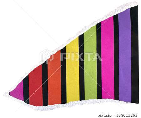 Torn paper piece with realistic textured ripped edges. Torn scrap of cardboard or paper Piece of notebook sheet 138611263