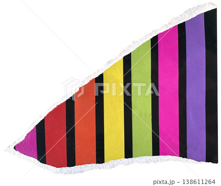 Torn paper piece with realistic textured ripped edges. Torn scrap of cardboard or paper Piece of notebook sheet 138611264
