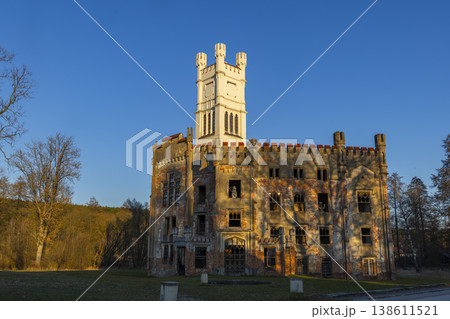 Cesky Rudolec chateau decaying at sunset revealing historic architecture 138611521