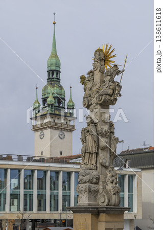 Holy Trinity Column and Old Town Hall, Zelny trh, Brno Holy Trinity Column and Old Town Hall, Zelny trh, Brno 138611618
