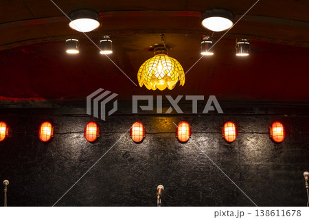 Empty stage before a live music performance 138611678
