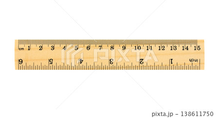 Wooden ruler isolated on a transparent background. Stock photo Wooden ruler isolated on a transparent background. Stock photo 138611750