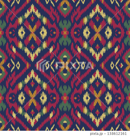 Ikat. Vector seamless ethnic pattern 138612161