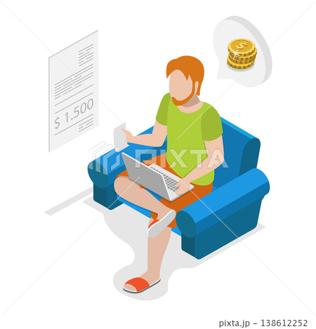 3D Isometric Flat Vector Illustration of Fine or Offence Payment, Penalty. Item 3 3D Isometric Flat Vector Illustration of Fine or Offence Payment, Penalty. Item 3 138612252