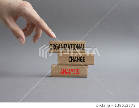 Organizational Change Analysis symbol. Concept word Organizational Change Analysis on wooden blocks. Businessman hand. Beautiful grey background. Business and Organizational Change Analysis . Copy Organizational Change Analysis symbol. Concept word Organizational Change Analysis on wooden blocks. Businessman hand. Beautiful grey background. Business and Organizational Change Analysis . Copy 138612578