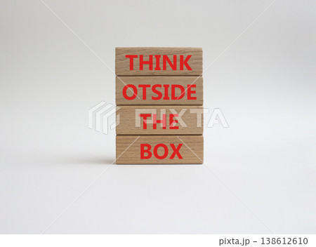 THINK OUTSIDE THE BOX symbol. Wooden blocks with words THINK OUTSIDE THE BOX. Beautiful white background. Business and THINK OUTSIDE THE BOX concept. Copy space THINK OUTSIDE THE BOX symbol. Wooden blocks with words THINK OUTSIDE THE BOX. Beautiful white background. Business and THINK OUTSIDE THE BOX concept. Copy space 138612610