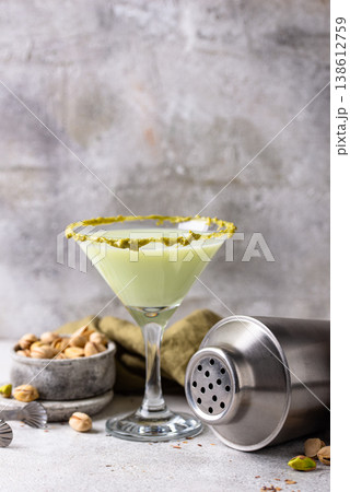 Pistachio creamy coctail martini or liquor Pistachio creamy coctail martini or liquor 138612759