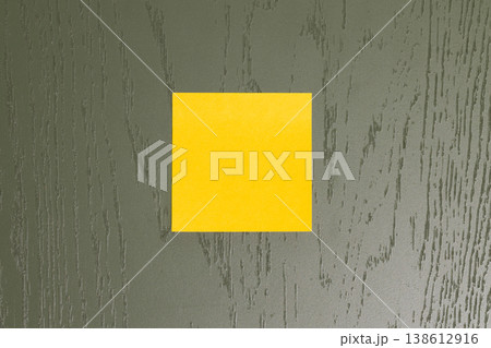 copy space text message pattern yellow square on a dark green wood grain background texture 138612916