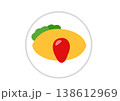 上から見た美味しそうなオムライス 138612969
