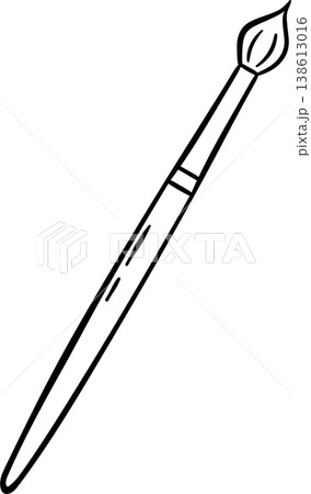 Brush for painting and drawing, simple vector icon in doodle and sketch style. Hand-drawn art tool for creative branding or artist supplies Brush for painting and drawing, simple vector icon in doodle and sketch style. Hand-drawn art tool for creative branding or artist supplies 138613016