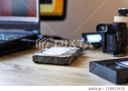 Digitizing Old VHS Video Cassette to Hard Drive Using VCR Player 138613418