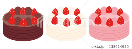 誕生日や記念日のホールケーキの3種セット	 138614930
