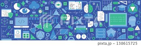 Maths Geometry Science Banner Maths Geometry Science Banner 138615725