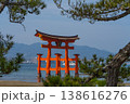 松の間から見える厳島神社大鳥居 138616276