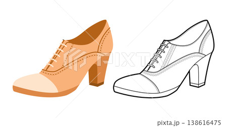 Oxford pump women beige heel flat plus line set. Lace up brogue inspired dress footwear for workday conference wardrobe, Oxford pump women beige heel flat plus line set. Lace up brogue inspired dress footwear for workday conference wardrobe, 138616475