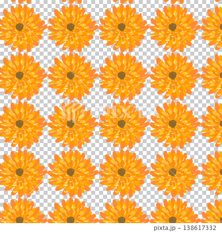 A seamless overhead pattern background covered with large calendula flowers. A seamless overhead pattern background covered with large calendula flowers. 138617332