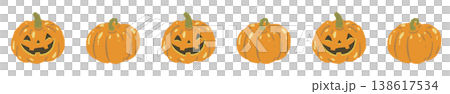 Cute Jack-o'-lantern line decoration/decorative border illustration material Cute Jack-o'-lantern line decoration/decorative border illustration material 138617534