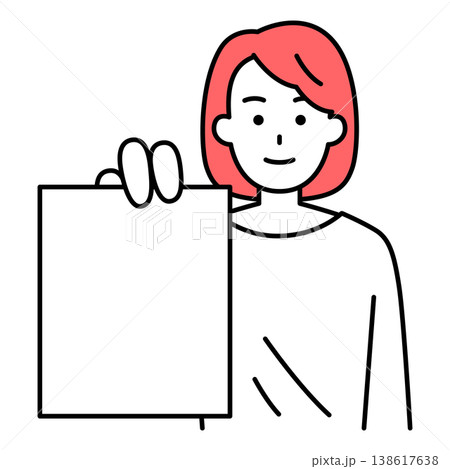 書類を見せる若い女性 書類を見せる若い女性 138617638