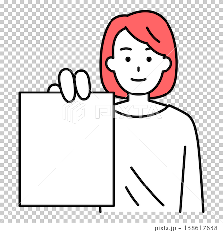 書類を見せる若い女性 書類を見せる若い女性 138617638