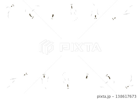 ゴーストとかぼちゃの上下ボーダー枠横型ハロウィンカード 138617673