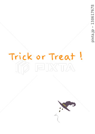 横を向くかわいいゴーストの縦型ハロウィンカードテンプレート 138617678