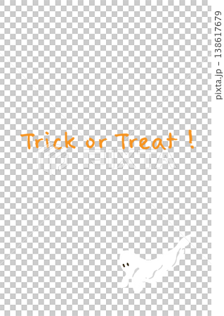 かわいいゴーストの縦型ハロウィンメッセージカードテンプレート かわいいゴーストの縦型ハロウィンメッセージカードテンプレート 138617679