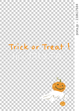 かわいいゴーストとかぼちゃの縦型ハロウィンカードテンプレート かわいいゴーストとかぼちゃの縦型ハロウィンカードテンプレート 138617684