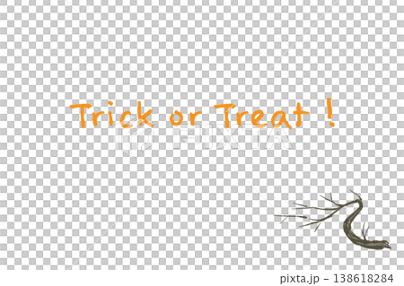 Horizontal Halloween message card design featuring a twisted dead branch (placed in the bottom right). Horizontal Halloween message card design featuring a twisted dead branch (placed in the bottom right). 138618284