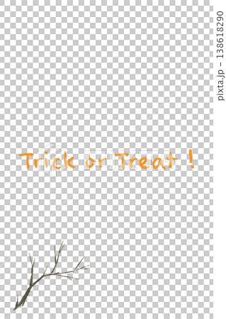 枯れ枝(左下配置)の縦型ハロウィンメッセージカードテンプレート 枯れ枝(左下配置)の縦型ハロウィンメッセージカードテンプレート 138618290