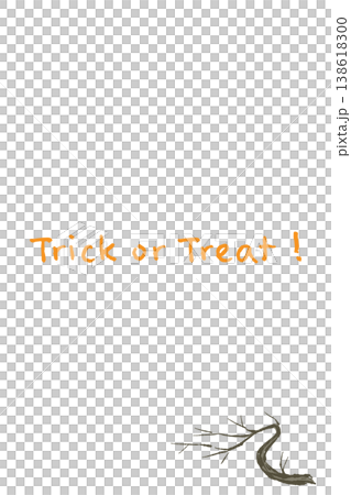 Vertical Halloween message card design featuring a twisted dead branch (placed in the bottom right). 138618300