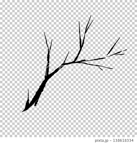 Angled Spooky Halloween Dead Branch Monochrome 138618334