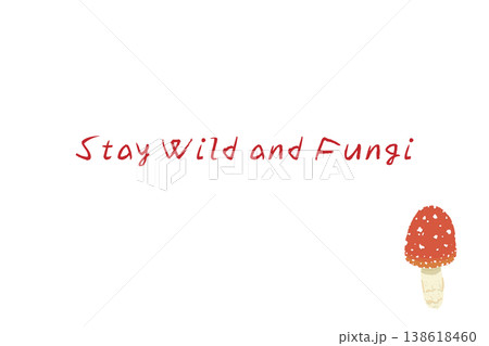 ベニテングダケ(短め)の手描きイラスト入り横型メニュー・カードテンプレート ベニテングダケ(短め)の手描きイラスト入り横型メニュー・カードテンプレート 138618460