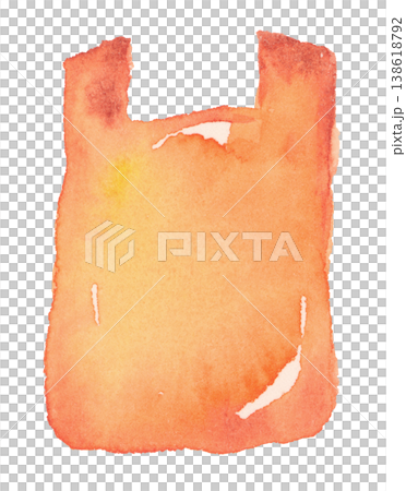 Orange plastic bag (hand-painted watercolor) Orange plastic bag (hand-painted watercolor) 138618792