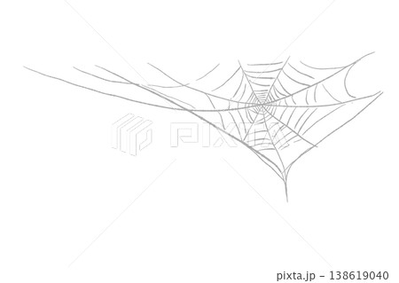 ハロウィンデザイン用左上コーナーに配置する薄い蜘蛛の巣のみのイラスト ハロウィンデザイン用左上コーナーに配置する薄い蜘蛛の巣のみのイラスト 138619040