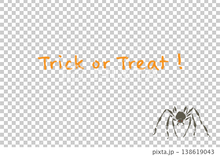 萬聖節「不給糖就搗蛋」留言卡，上面有一隻側身的圓形蜘蛛 138619043