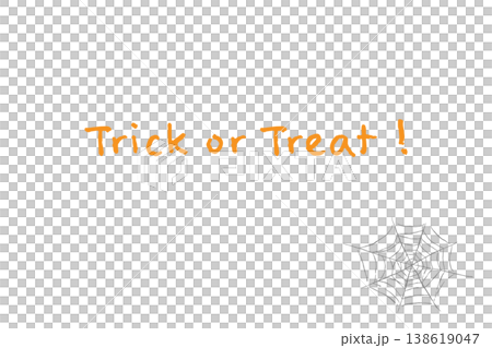 一張橫向卡片上印有「萬聖節不給糖就搗蛋」的字樣和對稱的蜘蛛網圖案。 一張橫向卡片上印有「萬聖節不給糖就搗蛋」的字樣和對稱的蜘蛛網圖案。 138619047