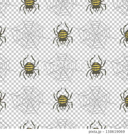 可愛又有趣的無縫蜘蛛和蜘蛛網圖案，非常適合萬聖節。 138619069