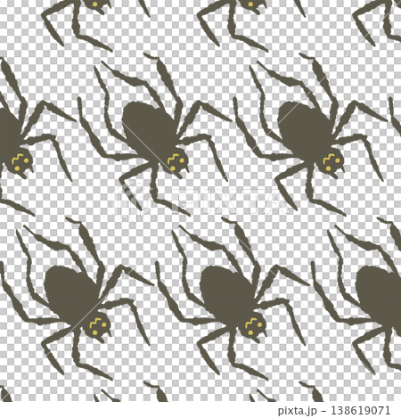 圖案為大而圓的蜘蛛斜向排列，整體無縫印花，非常適合萬聖節。 138619071