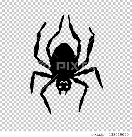 萬聖節主題的怪異、圓滾滾、肥胖的蜘蛛剪影。 138619090